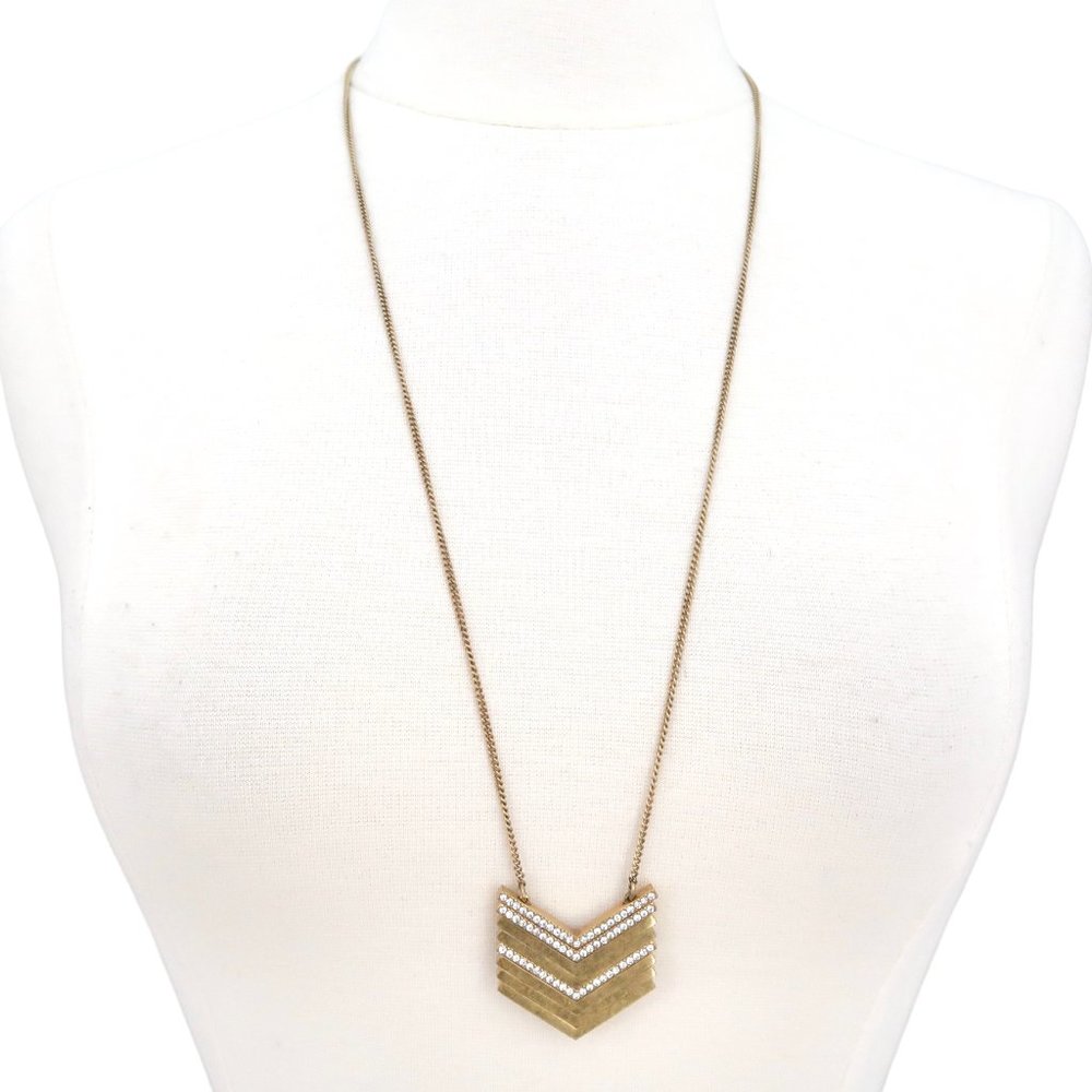 J CREW Pave stripe Chevron necklace